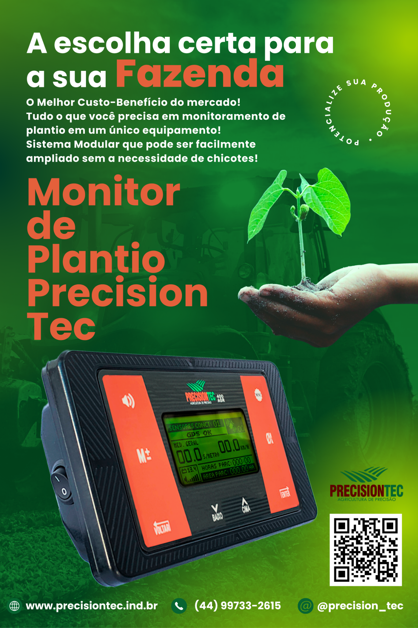 Banner original Precision Tec usado como referência visual